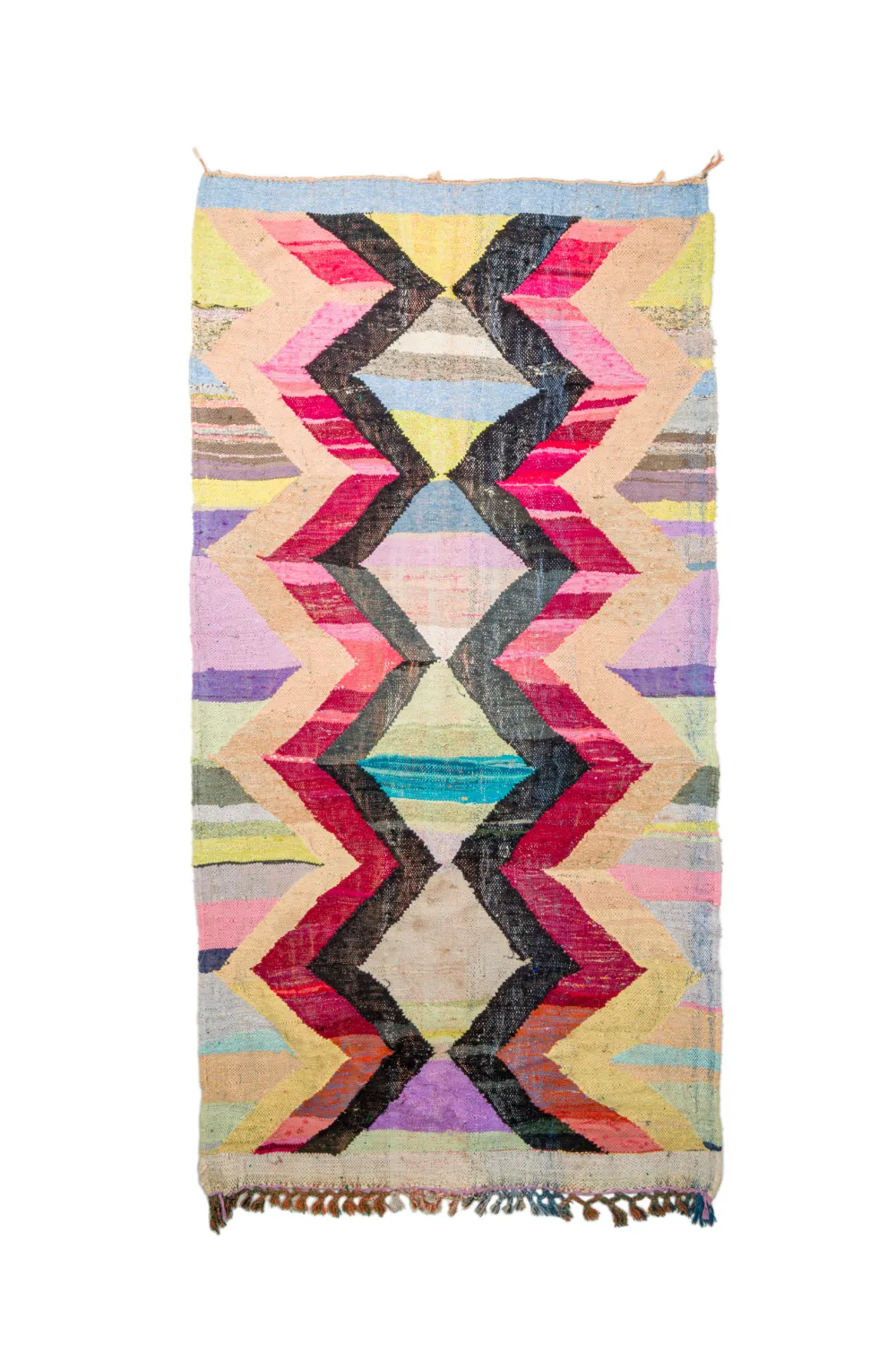 Tapis berbère marocain Boucherouite 150 x 300 cm