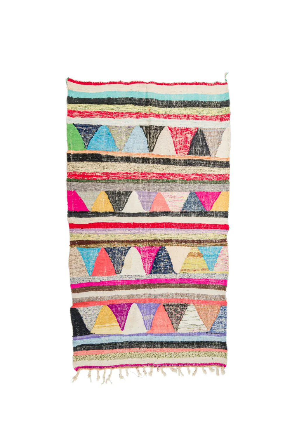 Tapis berbère marocain Boucherouite 145 x 260 cm