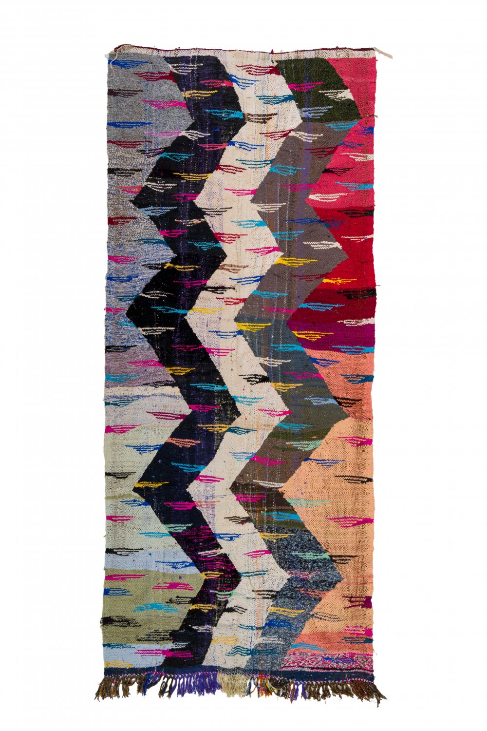 Tapis berbère - Boucherouite 2.90m x 0.87m – Tifinagh Shop France