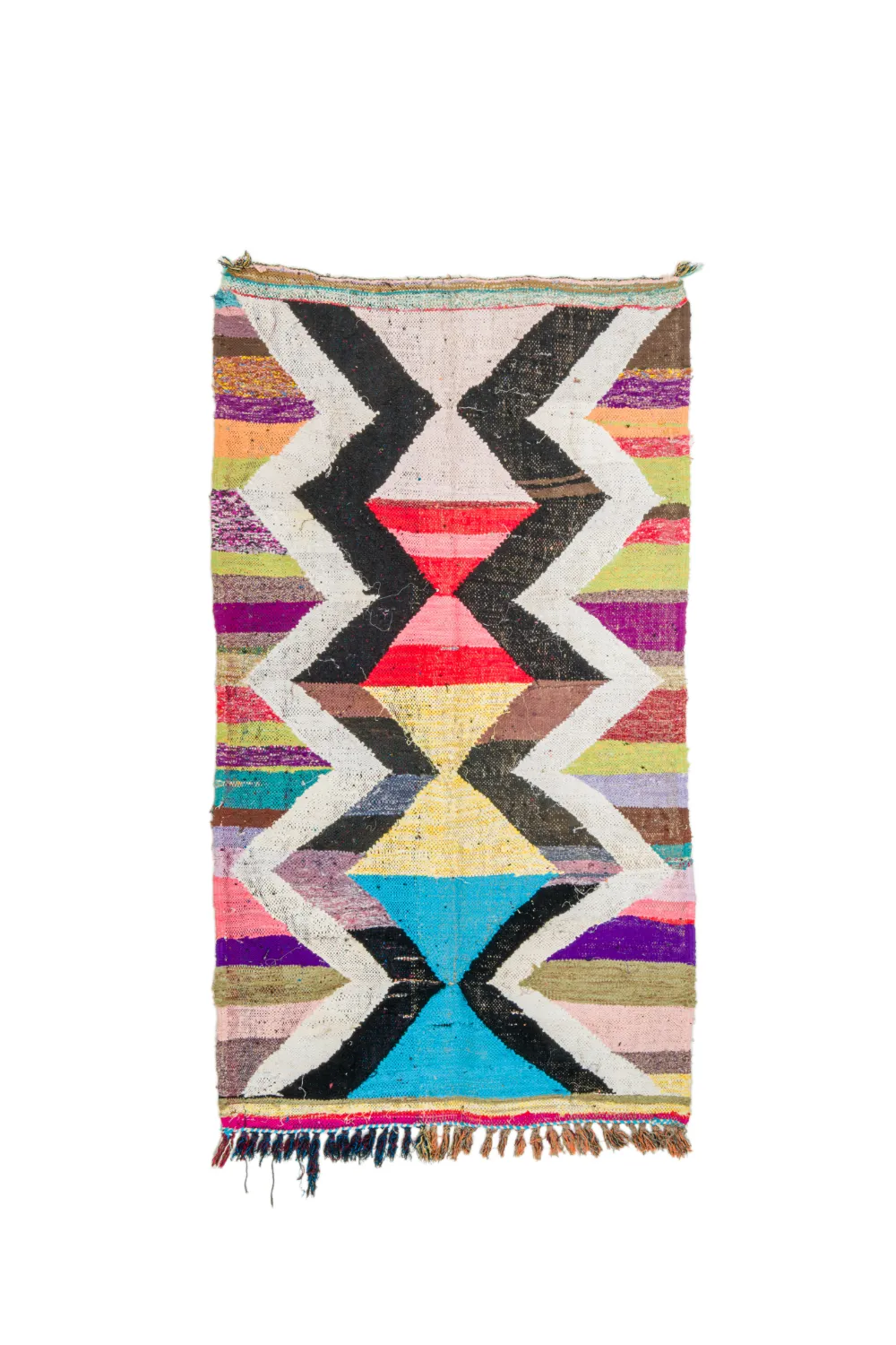 Tapis berbère marocain Boucherouite 125 x 225 cm