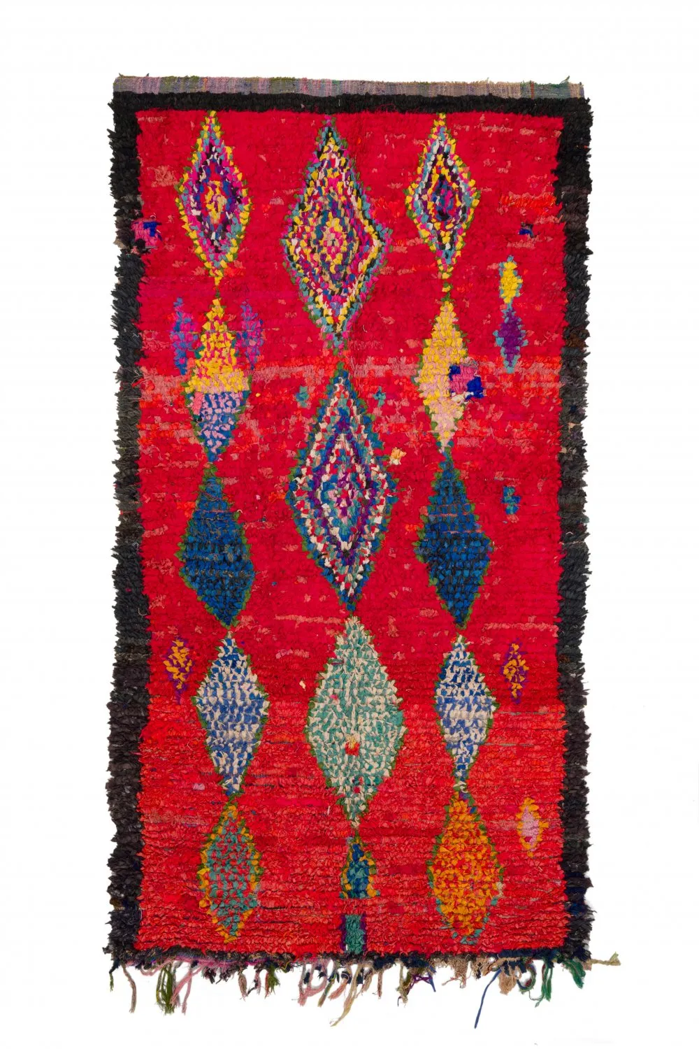 Tapis berbère marocain Boucherouite 290 x 150 cm