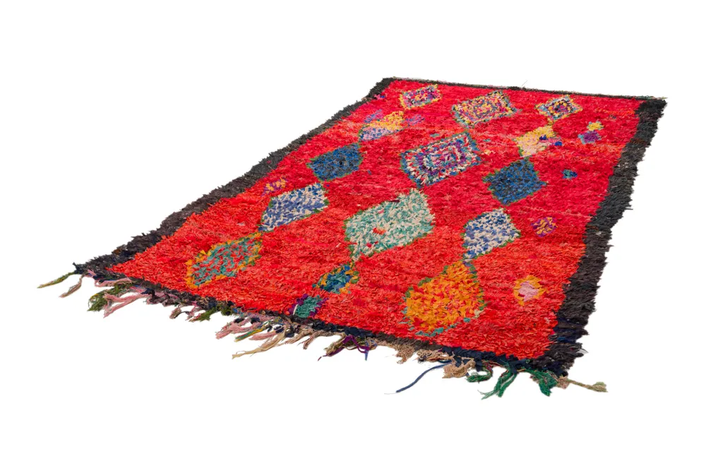 Tapis berbère marocain Boucherouite 290 x 150 cm