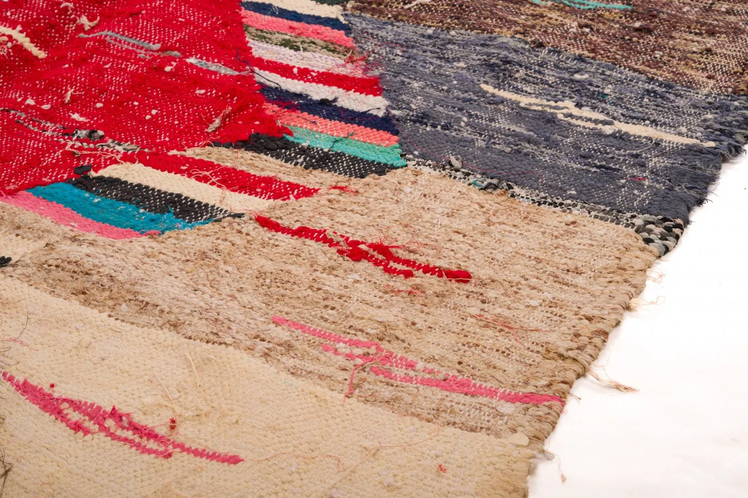 Tapis berbère marocain Boucherouite 125 x 240 cm