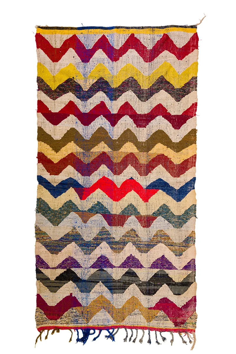 Tapis berbère marocain Boucherouite 150 x 285 cm
