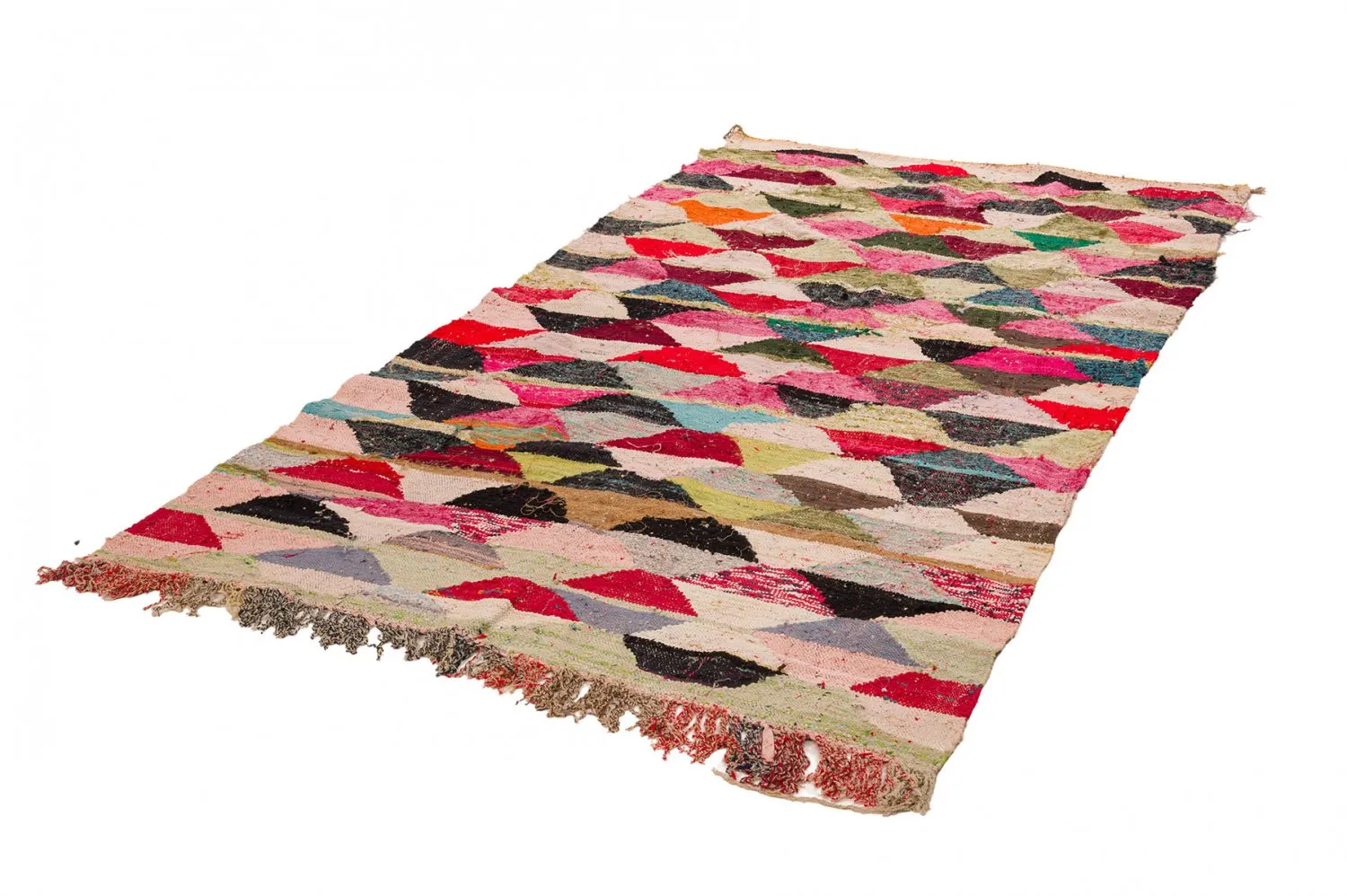 Tapis berbère marocain Boucherouite 155 x 290 cm