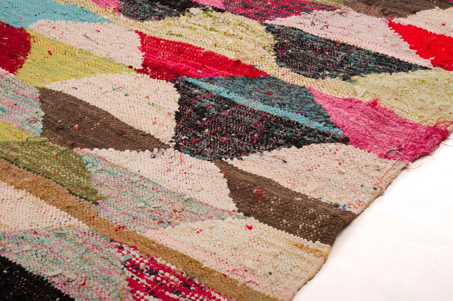 Tapis berbère marocain Boucherouite 155 x 290 cm