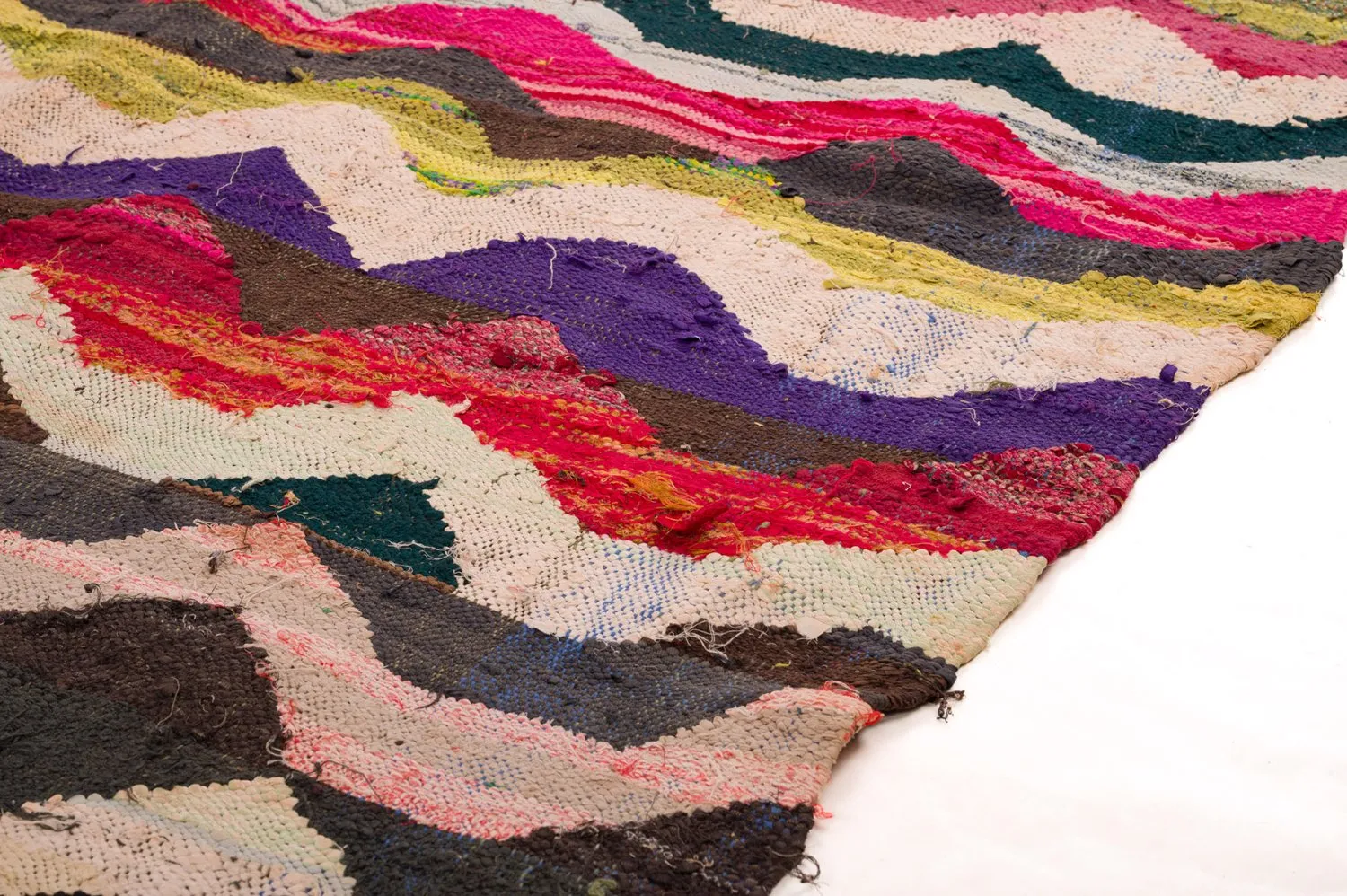 Tapis berbère marocain Boucherouite 140 x 295 cm