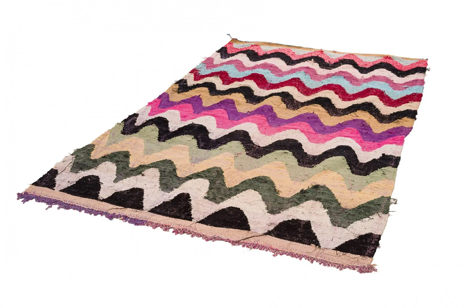 Tapis berbère marocain Boucherouite 160 x 275 cm