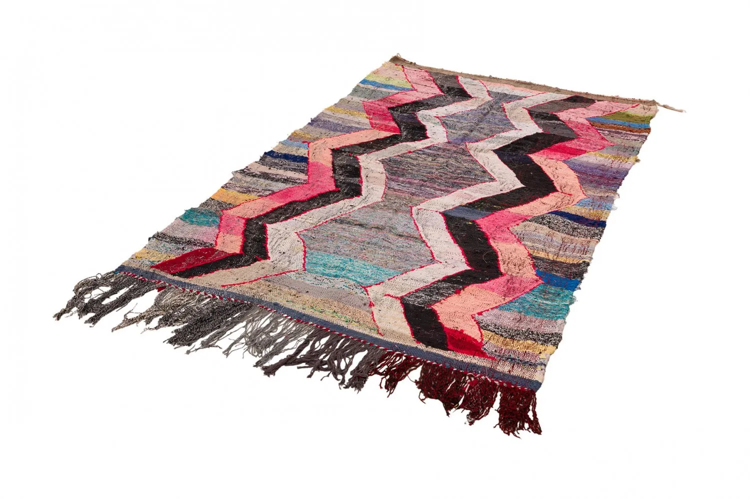 Tapis berbère marocain Boucherouite 150 x 260 cm
