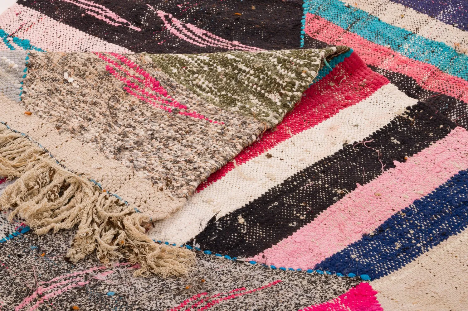 Tapis berbère marocain Boucherouite 125 x 260 cm