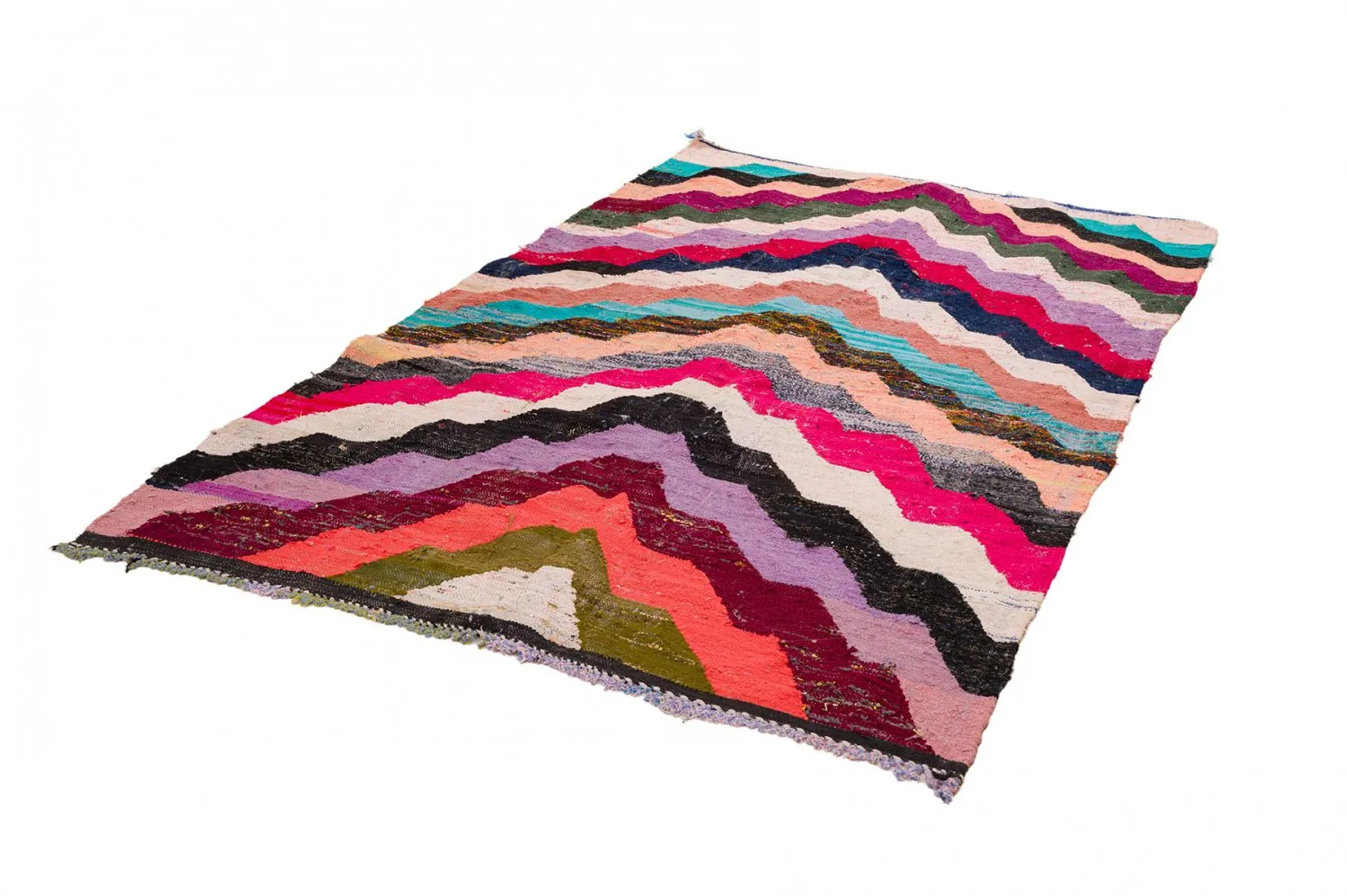 Tapis berbère marocain Boucherouite 145 x 235 cm