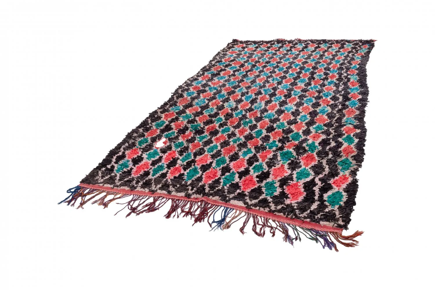 Tapis berbère marocain Boucherouite 395 x 180 cm