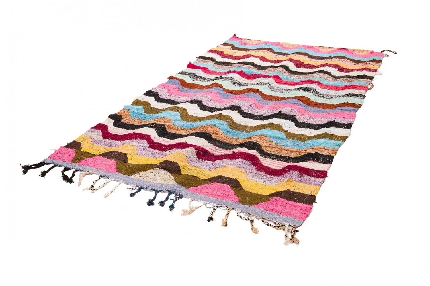 Tapis berbère marocain Boucherouite 140 x 265 cm