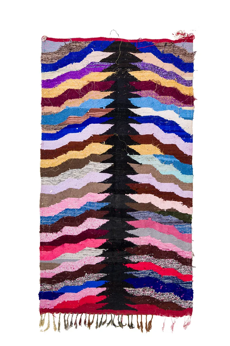 Tapis berbère marocain Boucherouite 145 x 275 cm