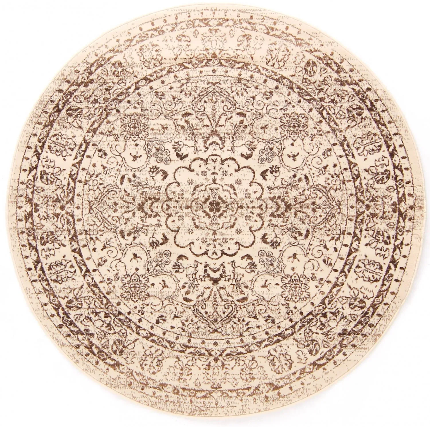 Tapis rond - Peking Noble (blanc)
