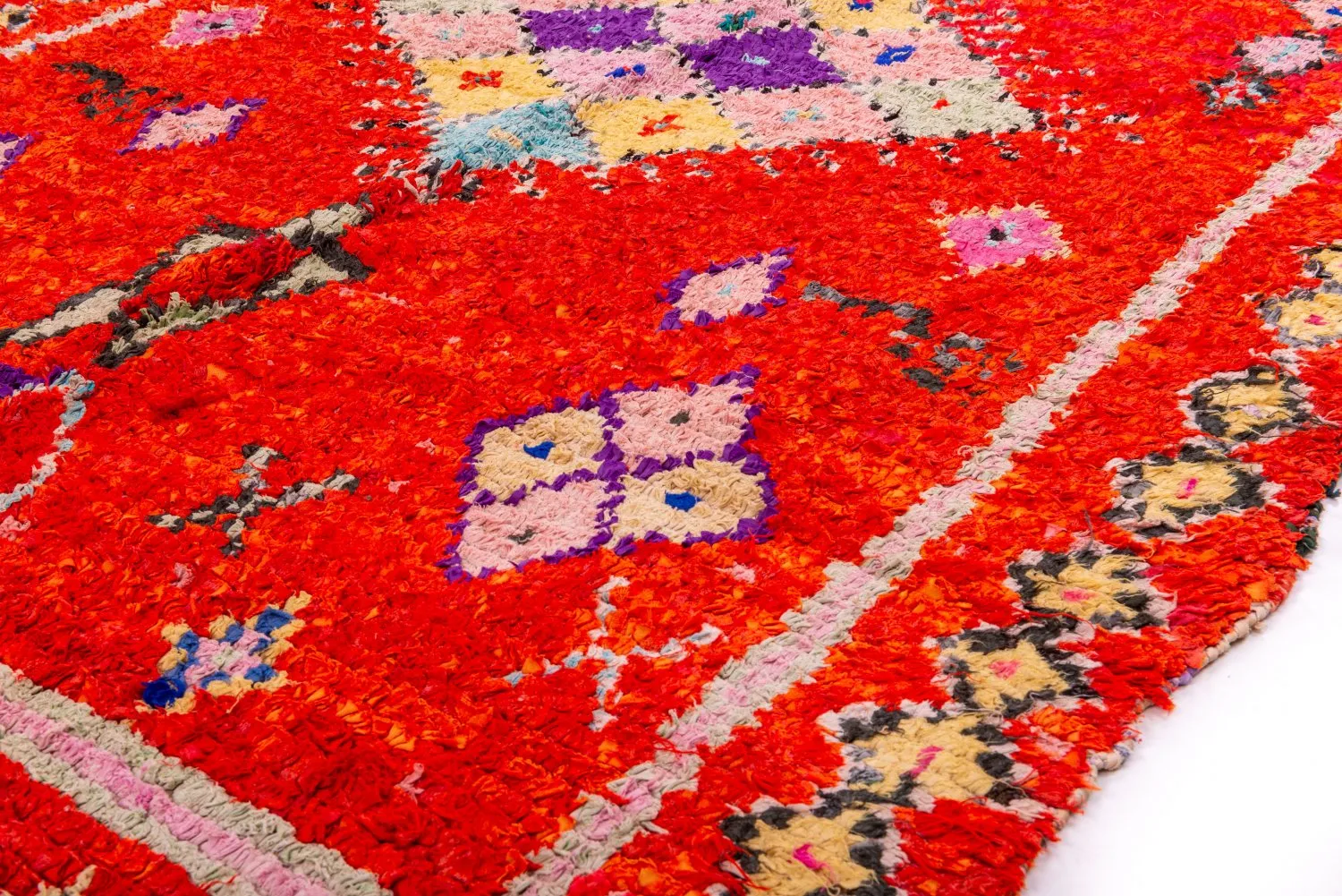 Tapis berbère marocain Boucherouite 340 x 155 cm