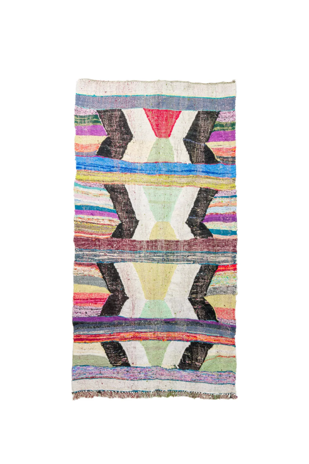 Tapis berbère marocain Boucherouite 130 x 245 cm
