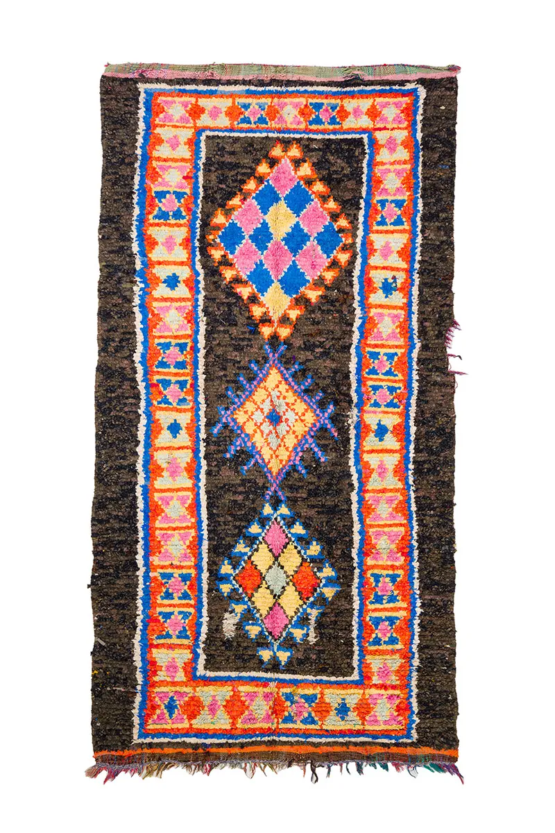 Tapis berbère marocain Boucherouite 160 x 310 cm