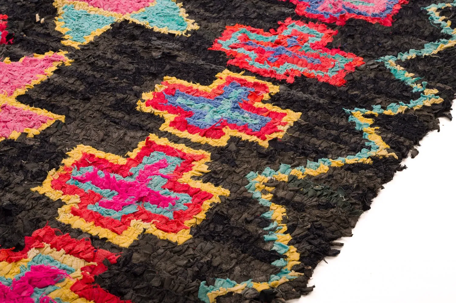 Tapis berbère marocain Boucherouite 135 x 315 cm