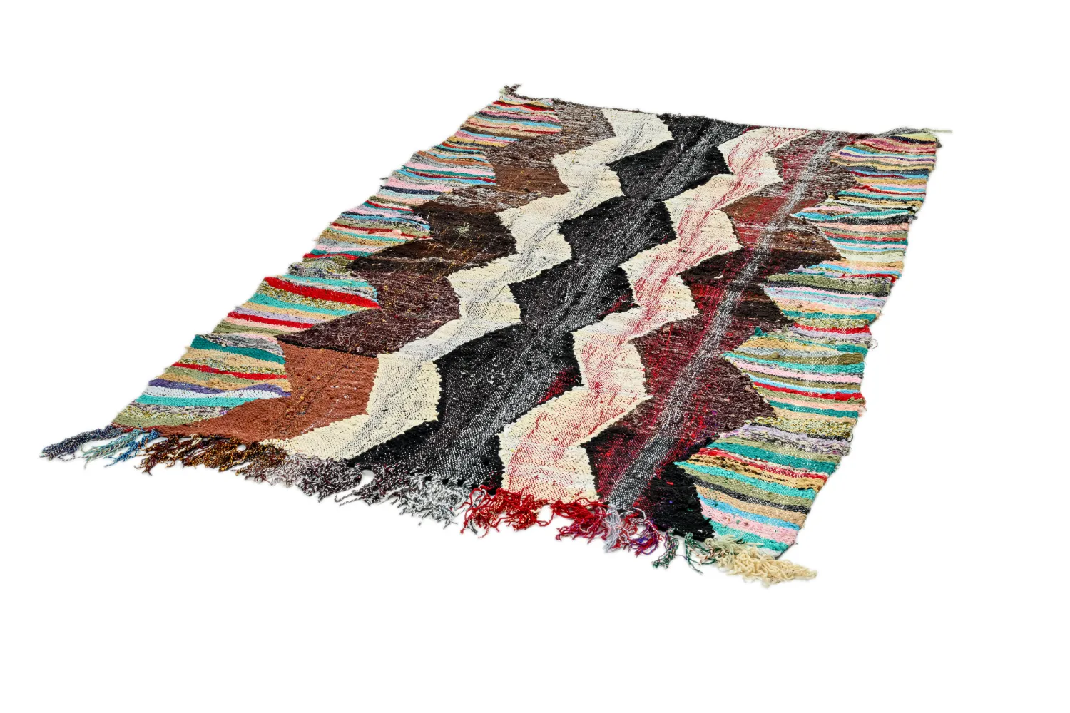 Tapis berbère marocain Boucherouite 140 x 230 cm
