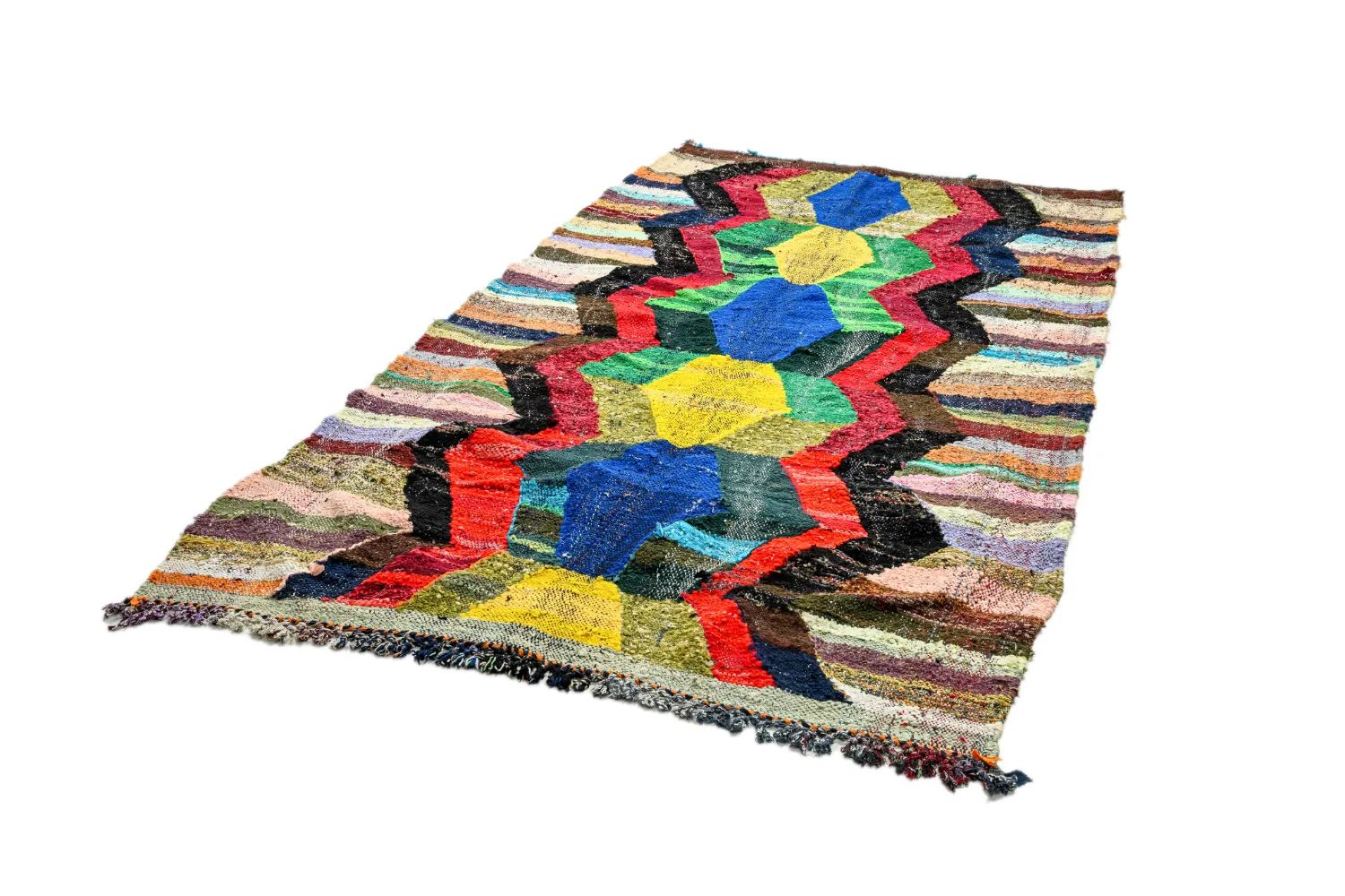 Tapis berbère marocain Boucherouite 150 x 275 cm