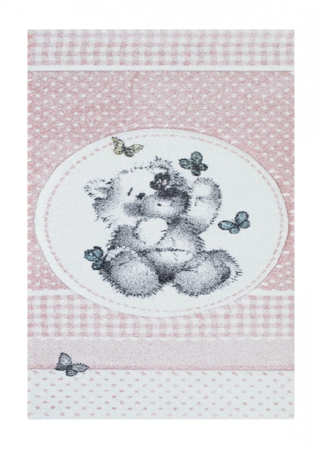 TAPIS ENFANTS Tapis pour les chambres d’enfants pour garçon fille avec Atlas Teddybear rosa nalle