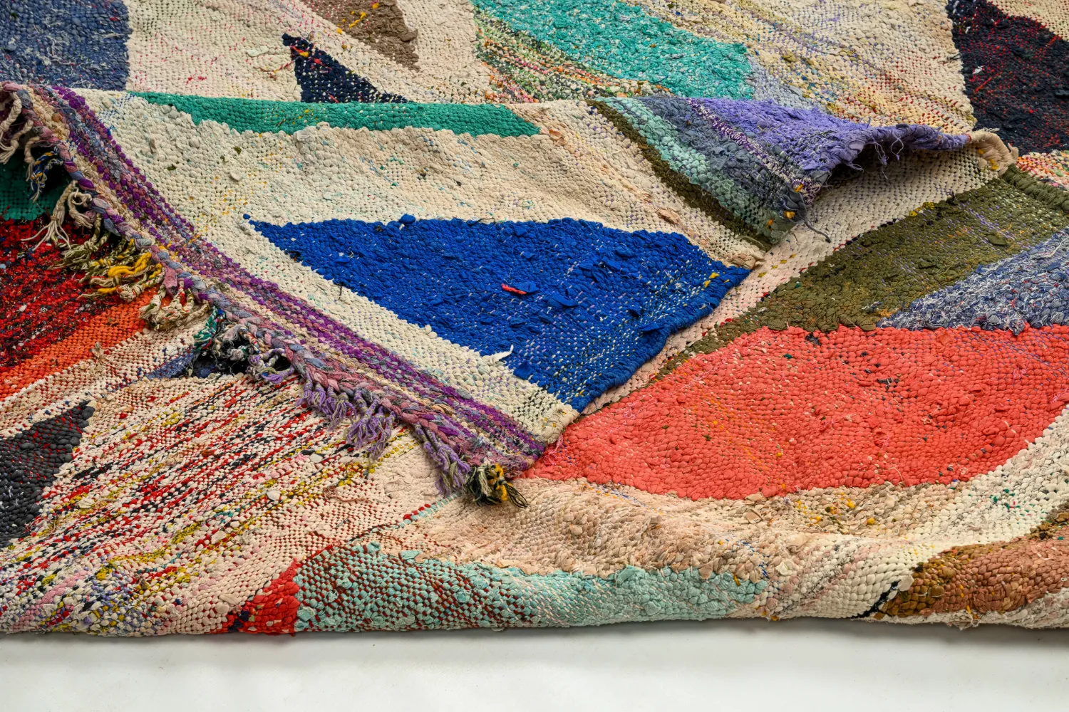 Tapis berbère marocain Boucherouite 165 x 350 cm