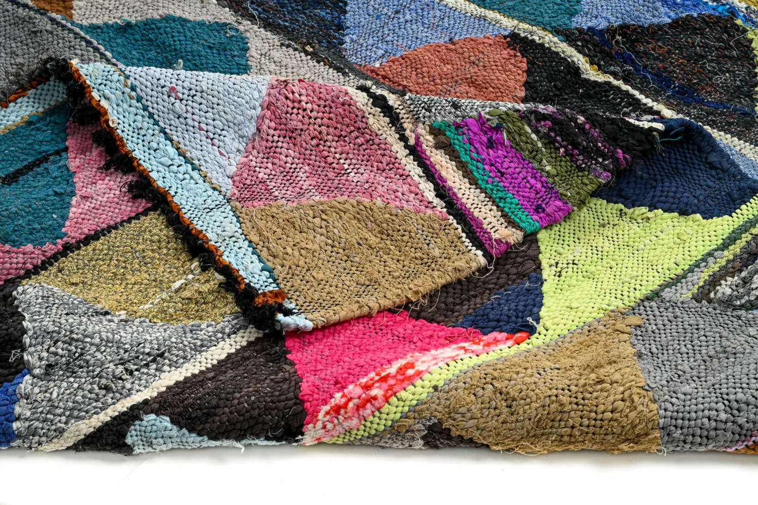 Tapis berbère marocain Boucherouite 145 x 305 cm