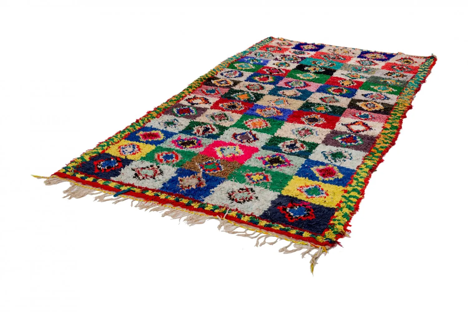 Tapis berbère marocain Boucherouite 290 x 145 cm