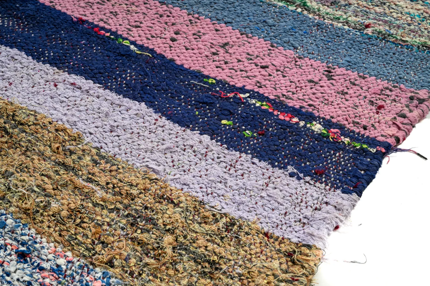 Tapis berbère marocain Boucherouite 130 x 225 cm