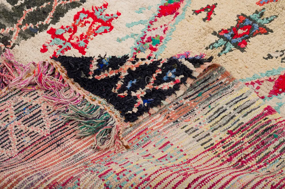 Tapis berbère marocain Boucherouite 270 x 130 cm