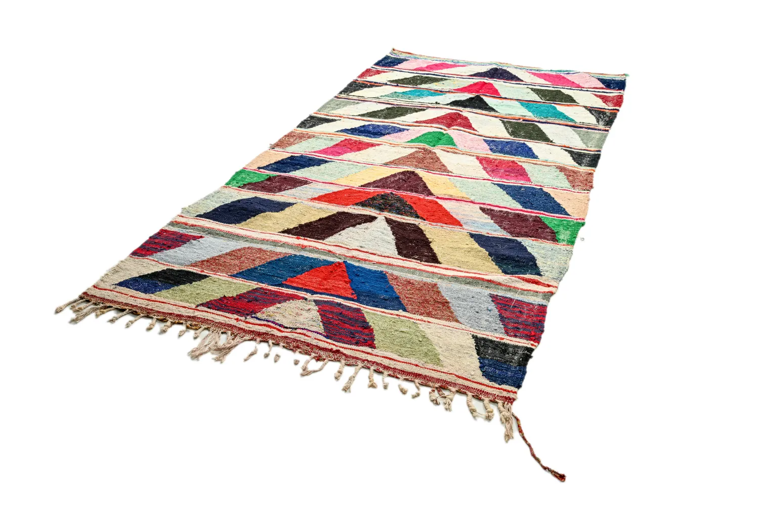 Tapis berbère marocain Boucherouite 145 x 280 cm