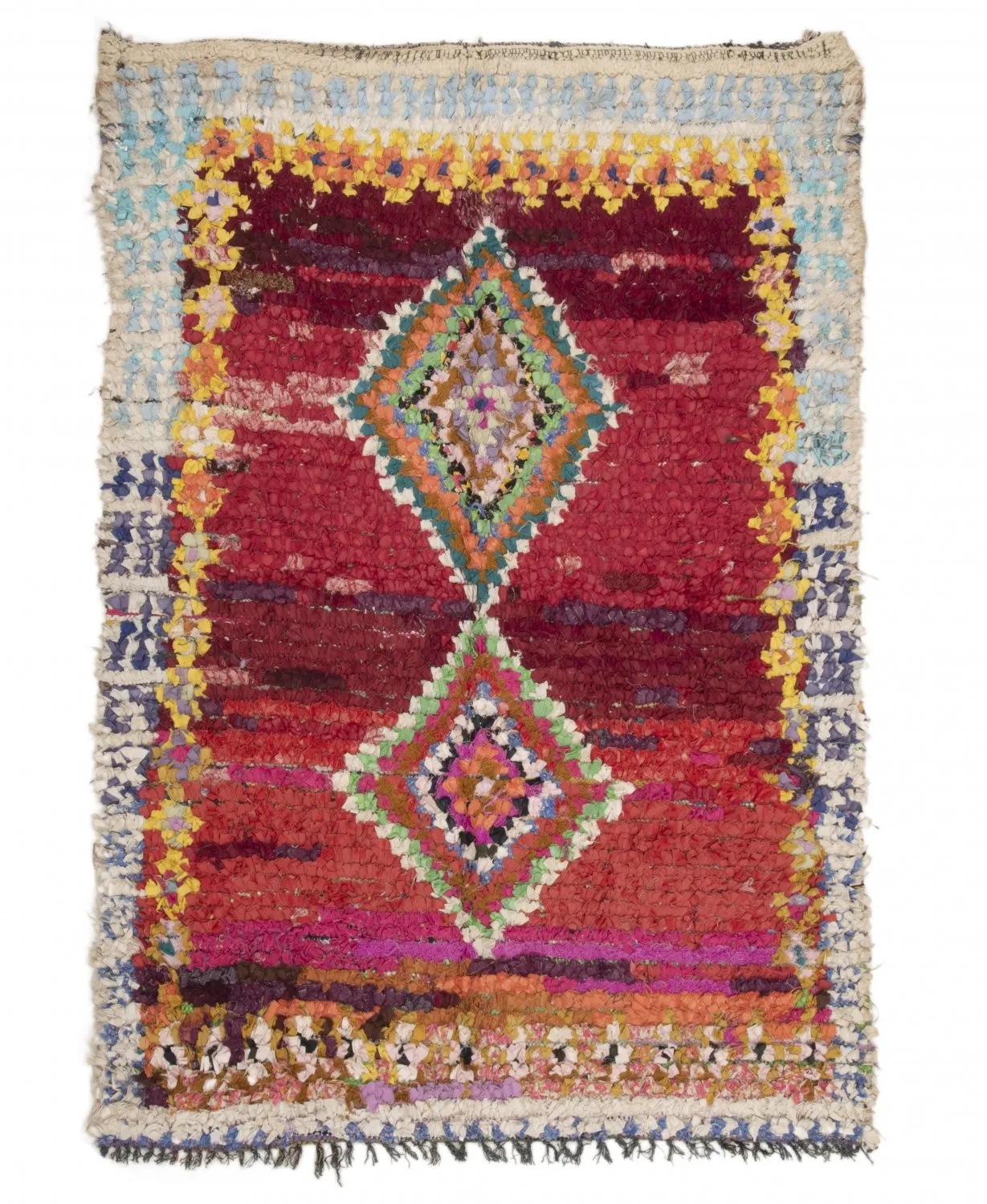 Tapis Marocain Berbère Boucherouite 210 x 140 cm