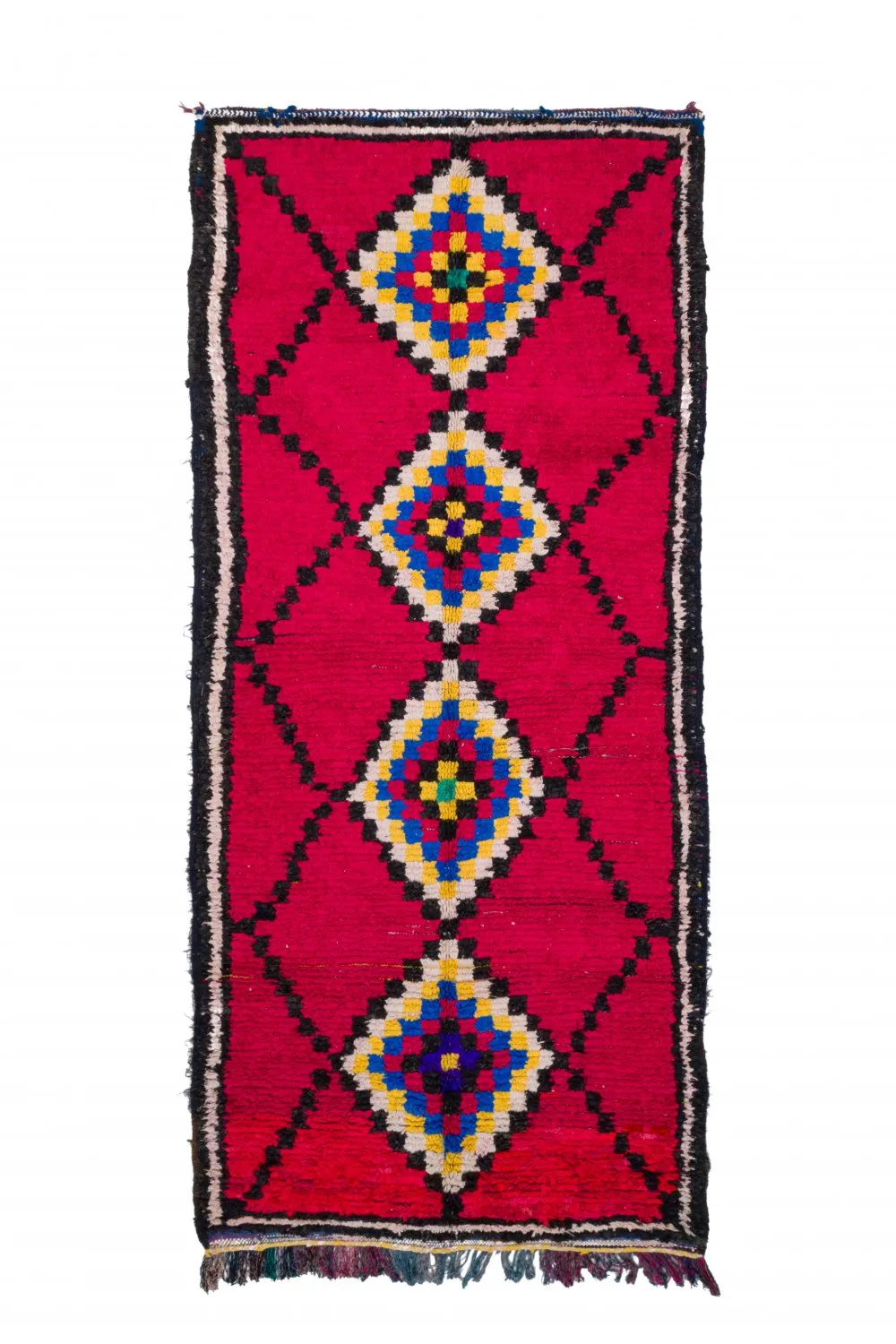 Tapis berbère marocain Boucherouite 310 x 145 cm