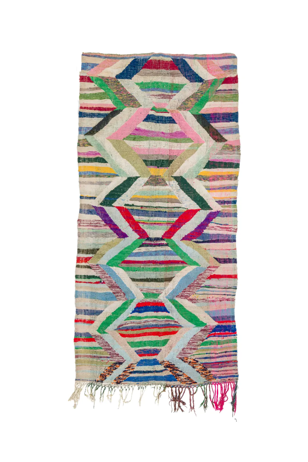 Tapis berbère marocain Boucherouite 145 x 295 cm