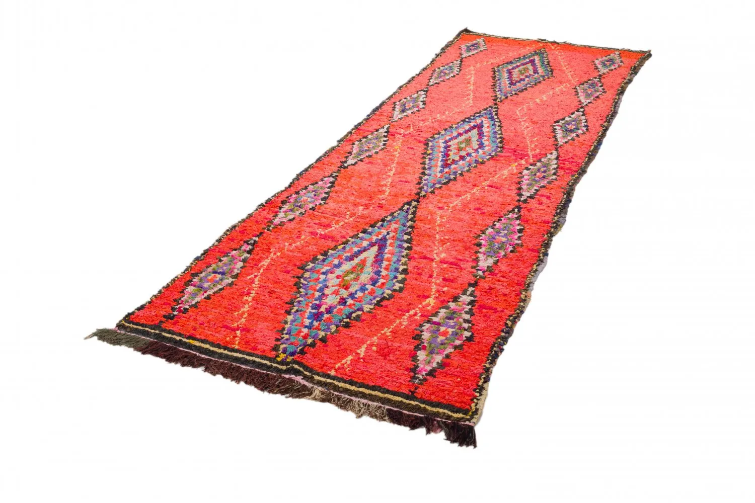 Tapis berbère marocain Boucherouite 360 x 170 cm