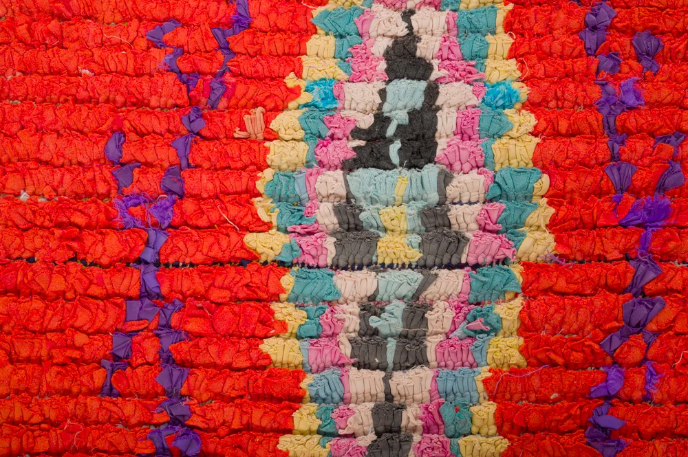Tapis berbère marocain Boucherouite 440 x 135 cm