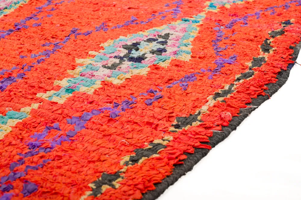 Tapis berbère marocain Boucherouite 440 x 135 cm