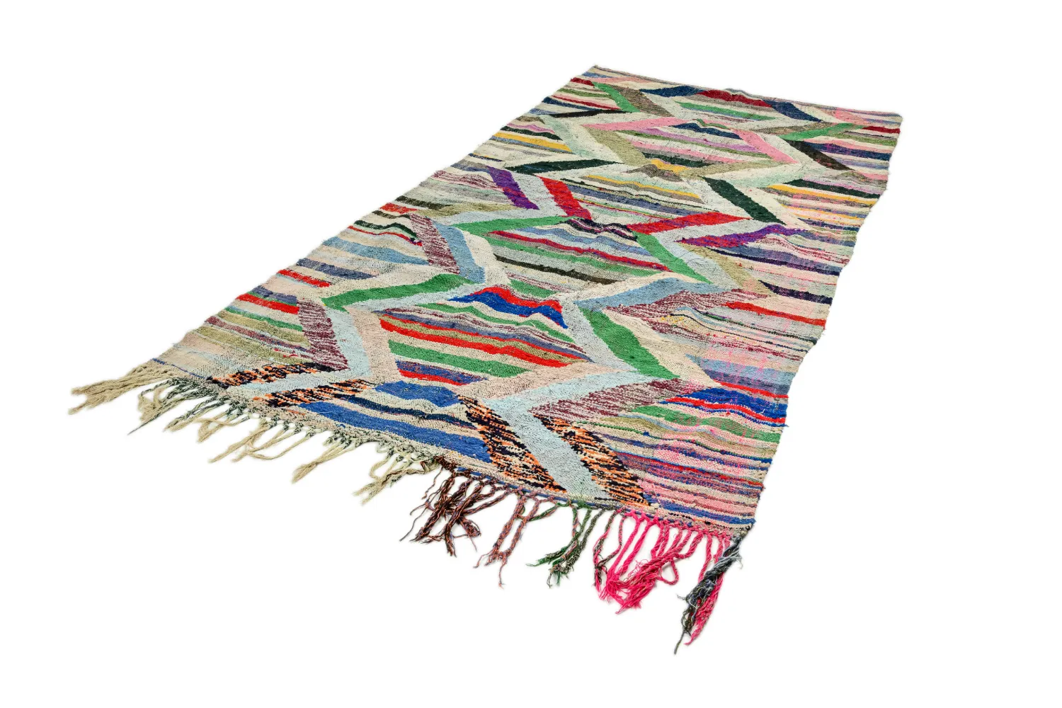 Tapis berbère marocain Boucherouite 145 x 295 cm