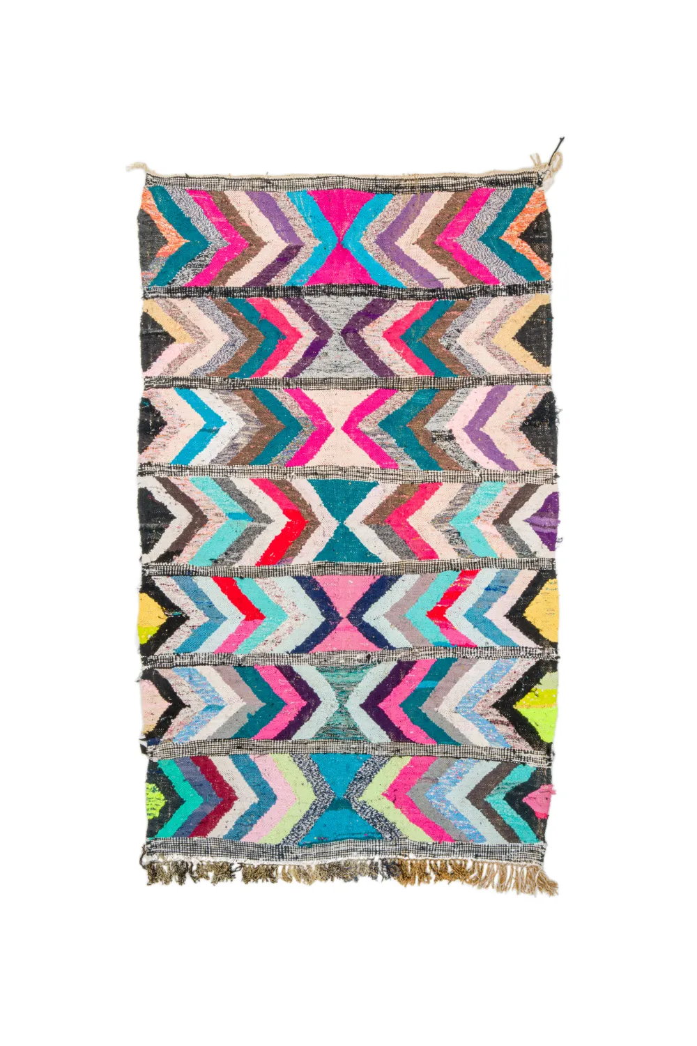 Tapis berbère marocain Boucherouite 145 x 270 cm