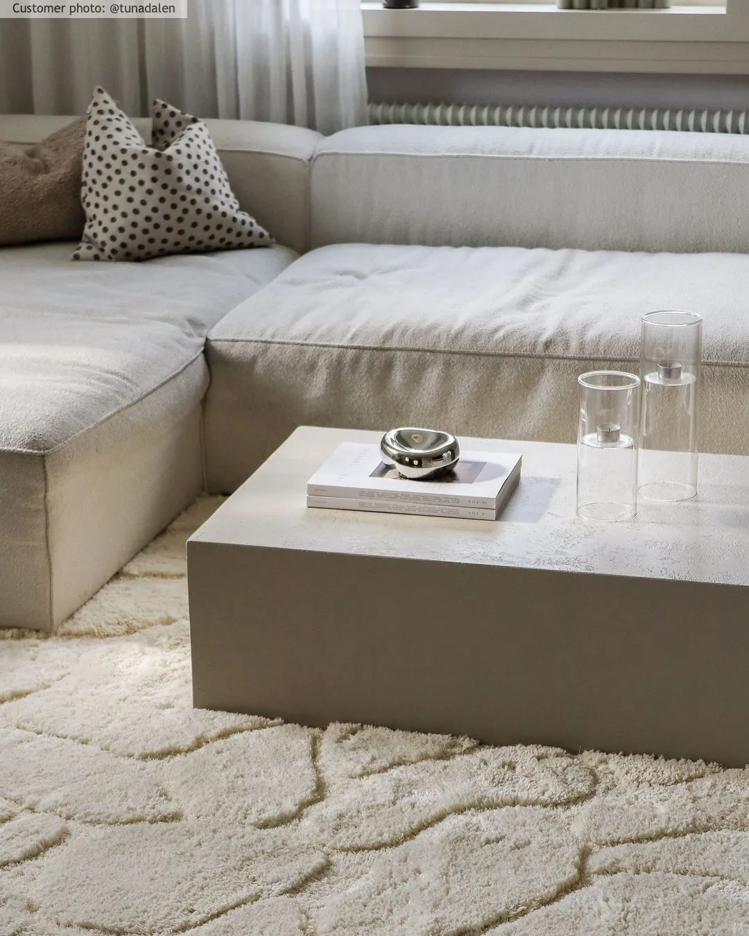 Tapis à poils longs - Ada (blanc cassé)