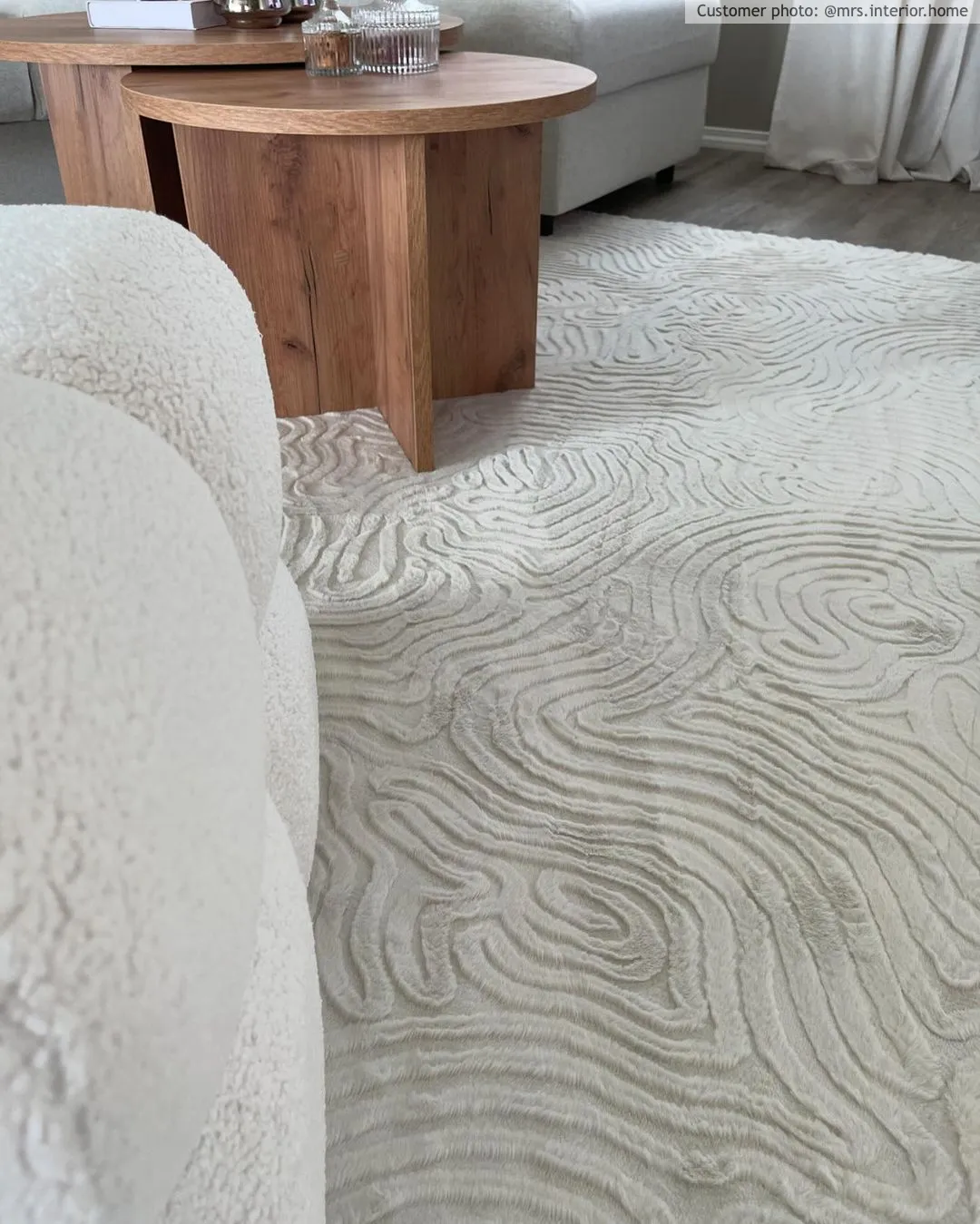 Tapis à poils longs - Amora (blanc cassé)