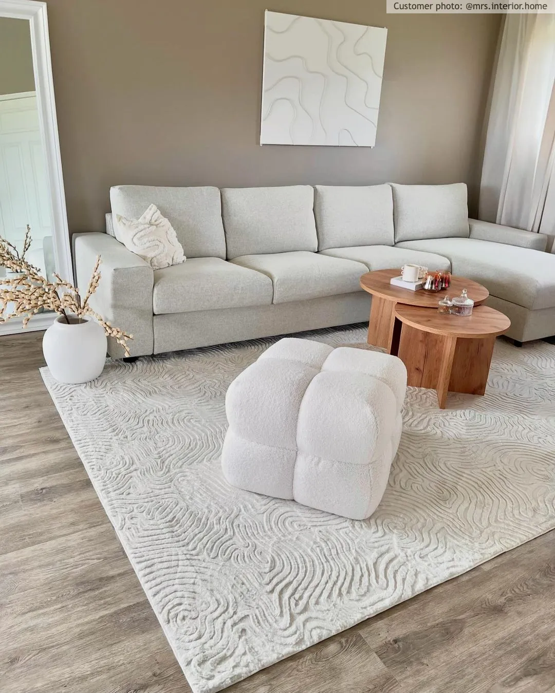 Tapis à poils longs - Amora (blanc cassé)