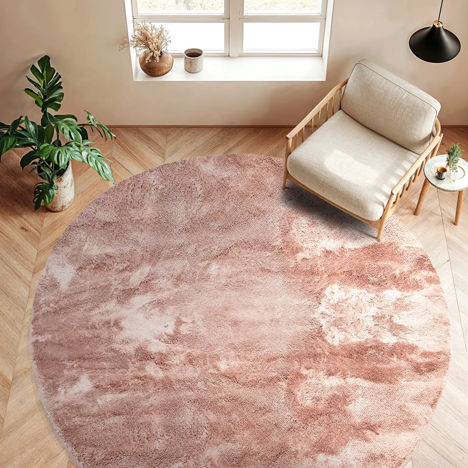 Tapis ronds - Aranga Super Soft Fur (rose)