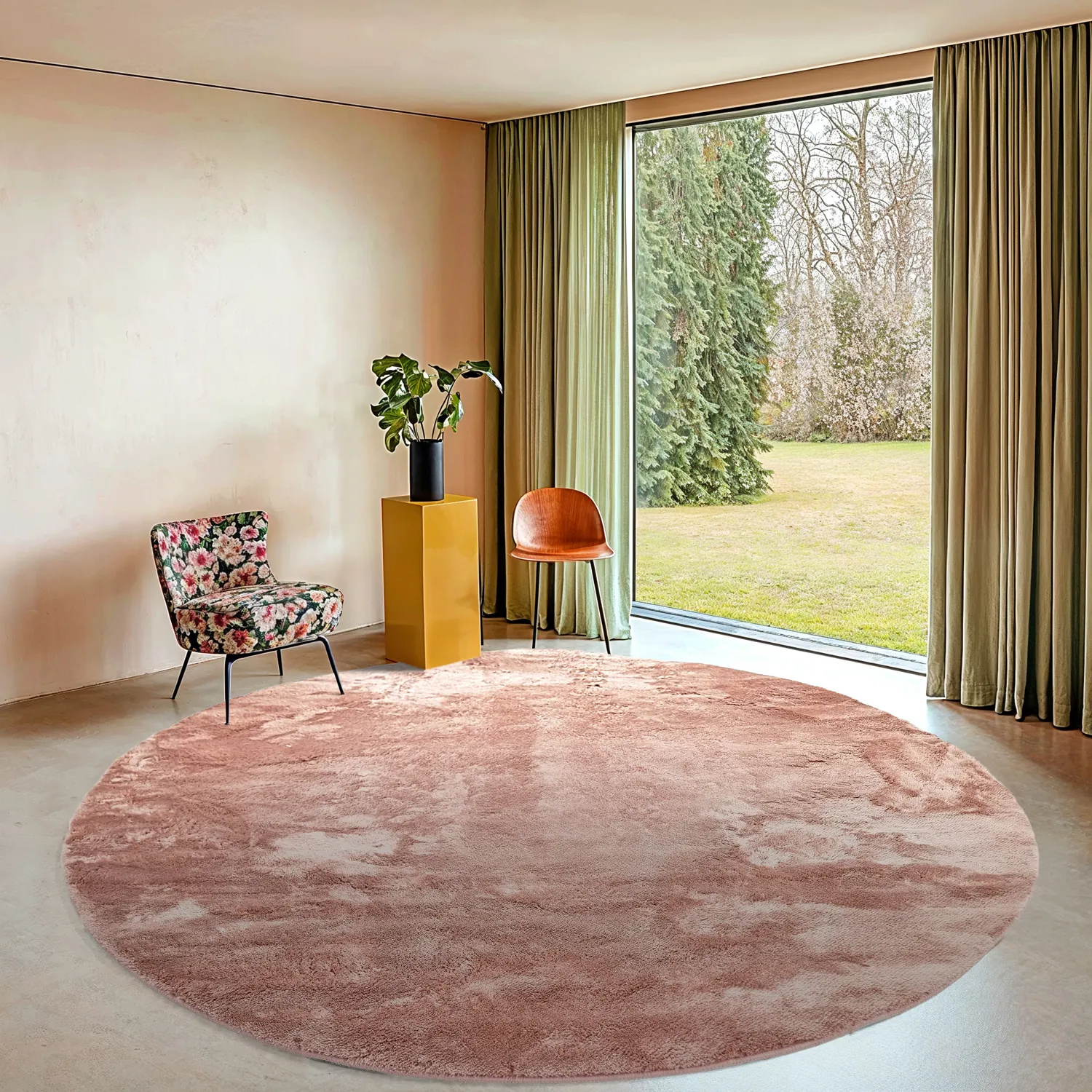 Tapis ronds - Aranga Super Soft Fur (rose)