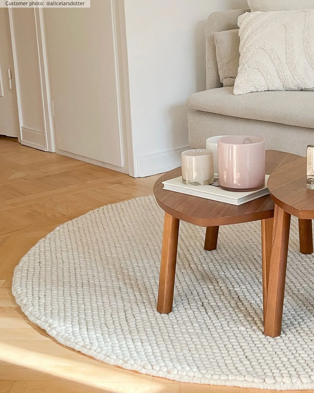 Tapis rond - Avafors Wool Bubble (beige)