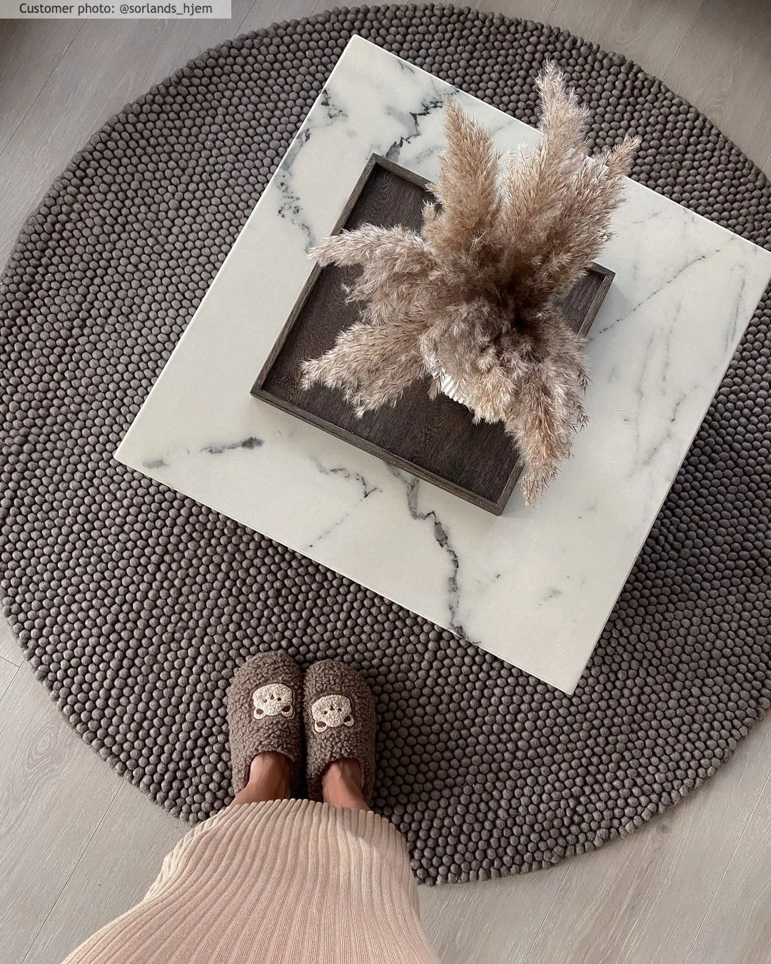Tapis rond - Avafors Wool Bubble (marron)