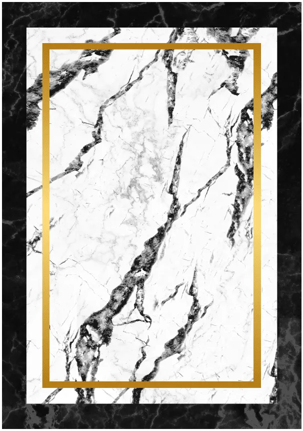 Tapis Wilton - Avola (noir/blanc/doré)