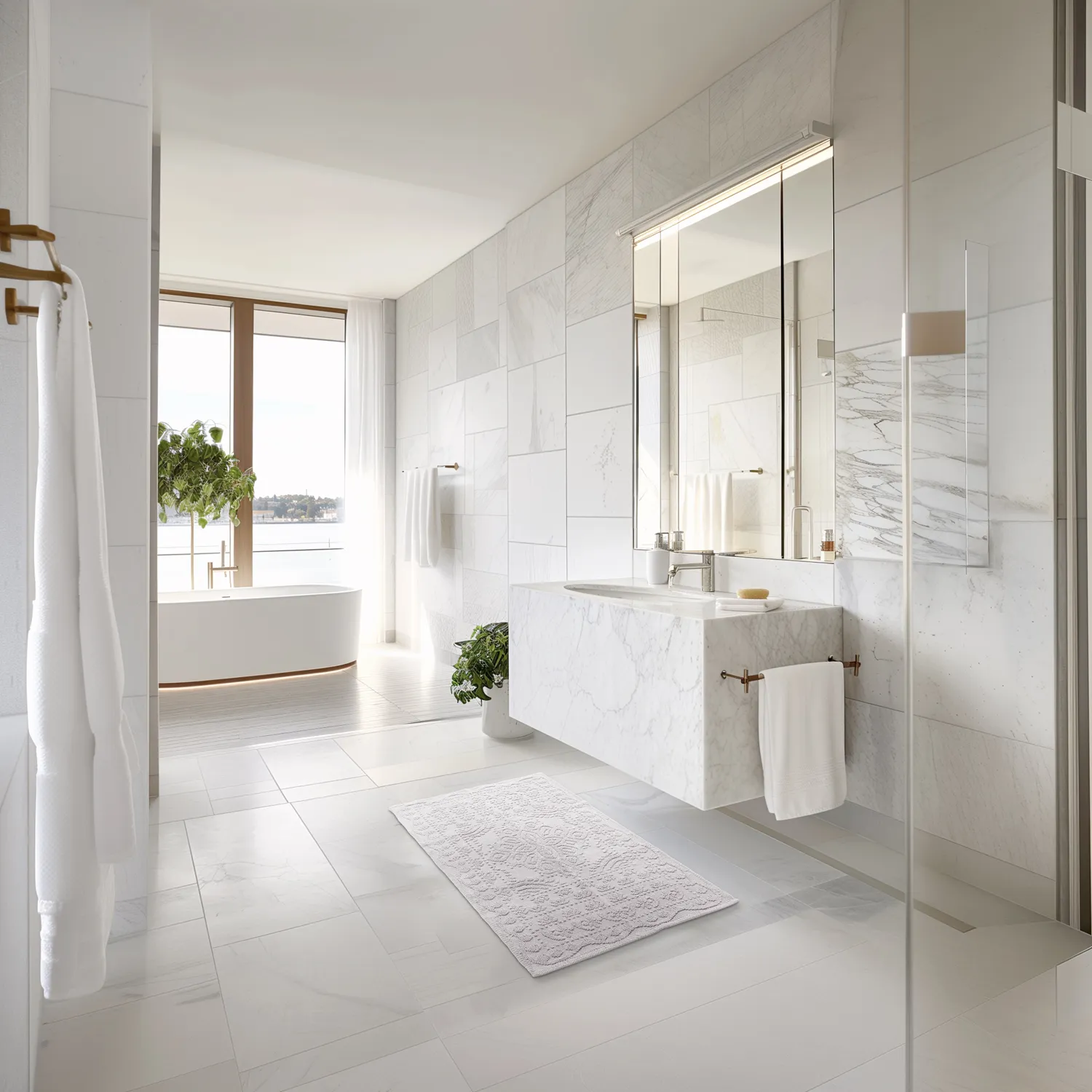 Tapis de salle de bain - Bella (gris clair)