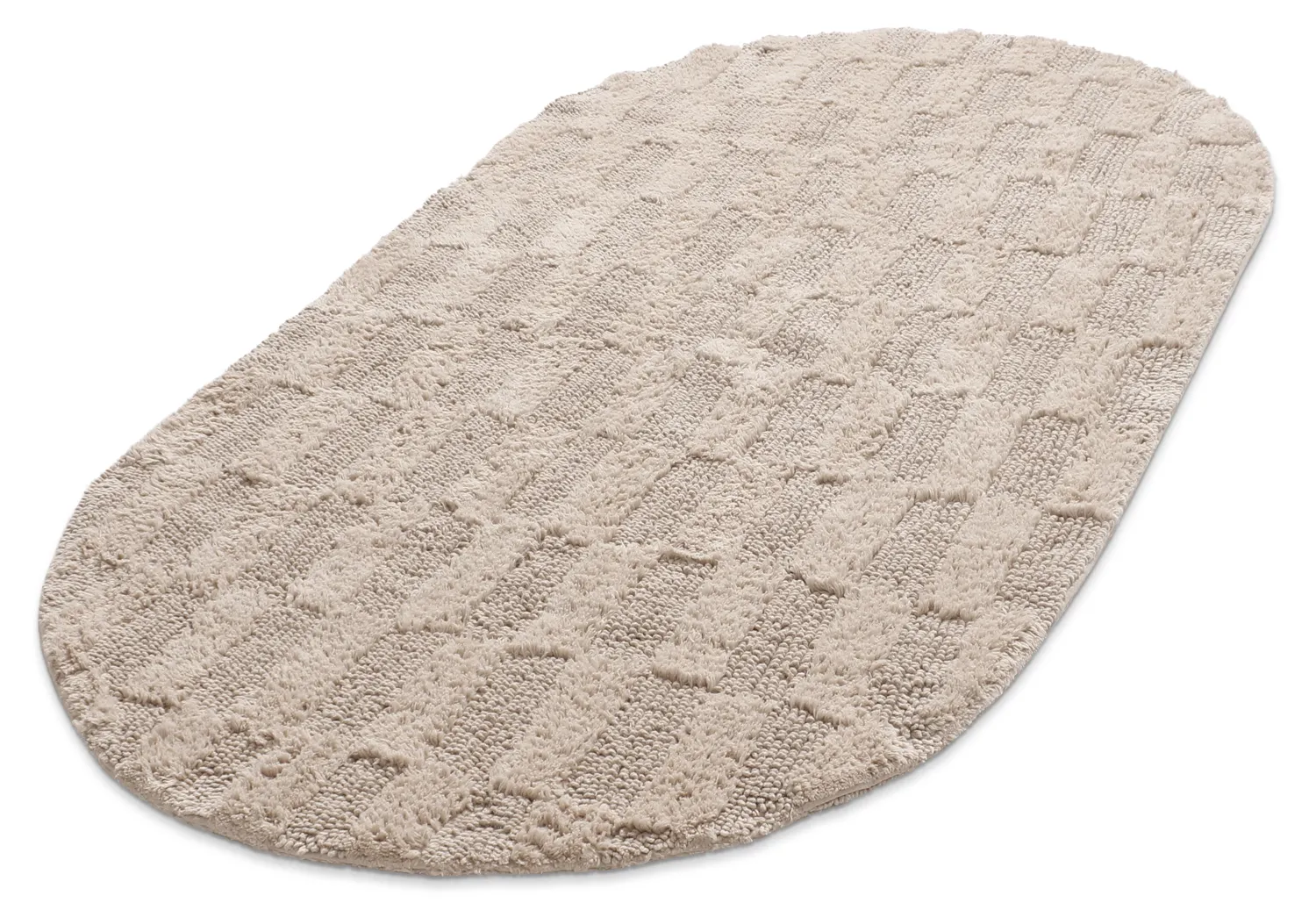 Tapis de salle de bain ovale - Bevin (beige)